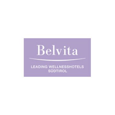 Certified quality for you Belvita logo with text Leading Wellness Hotels South Tyrol on purple background