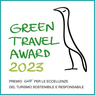 Awards & Press Green Travel Award 2023 Logo mit Vogel und Text zum nachhaltigen Tourismus